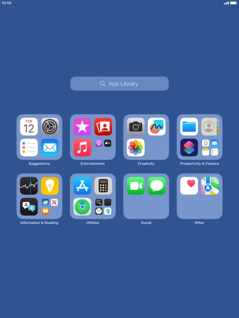 Press the required app.