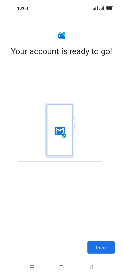 If this screen is displayed, your email account has been recognised and is being set up automatically. Follow the instructions on the screen to key in more information and finish setting up your phone.