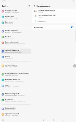 Press the required email account.