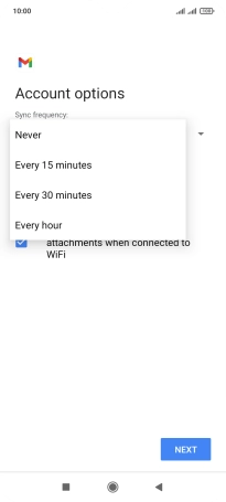 Press the required setting.