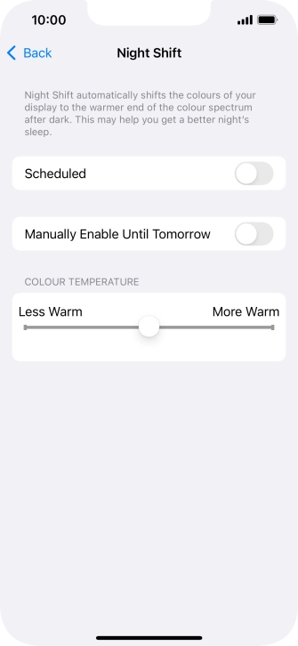 Press the indicator next to 