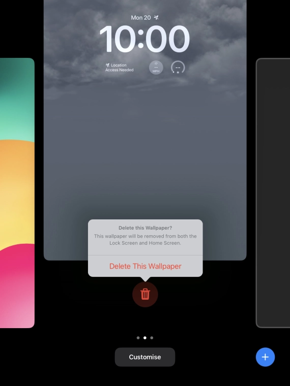 Press Delete This Wallpaper.