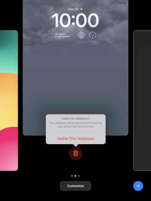 Press Delete This Wallpaper.