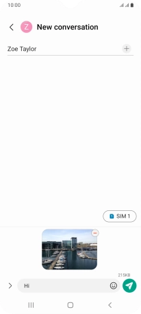 Press the send icon when you've finished your picture message.
