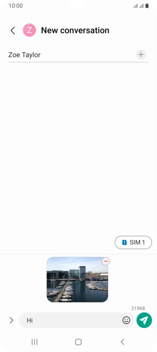 Press the send icon when you've finished your picture message.