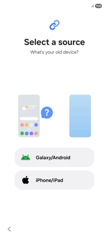 Press the required setting and follow the instructions on the screen to transfer the content from another phone.