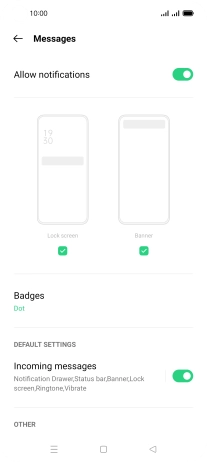 Press the indicator next to 