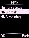 Select MMS profile and press the Left selection key.