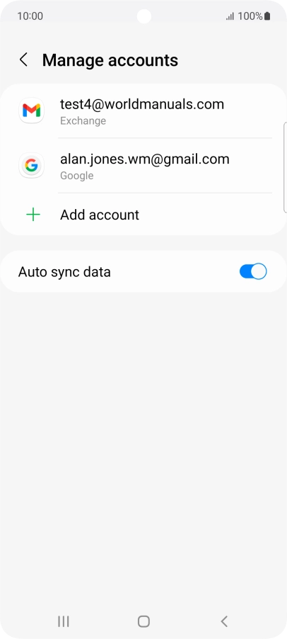 Press the required email account.