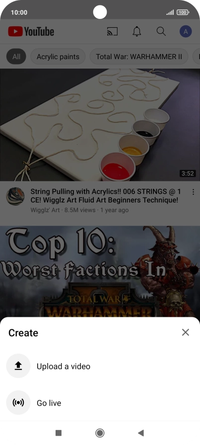 Press Upload a video.