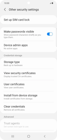 Press Set up SIM card lock. Press Set up SIM card lock.