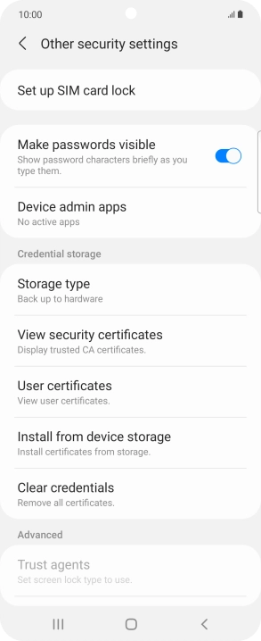 Press Set up SIM card lock. Press Set up SIM card lock.