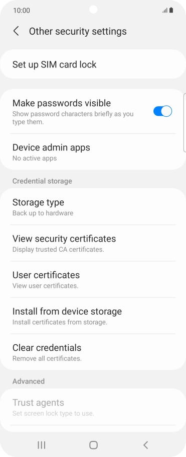 Press Set up SIM card lock. Press Set up SIM card lock.