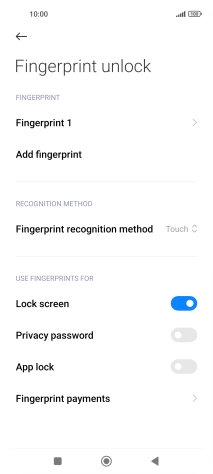 Press the indicators next to the required settings to turn them on or off.