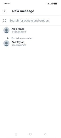 Press the search field.