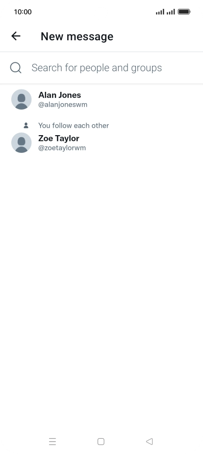 Press the search field.