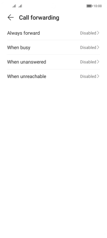 Press the required divert type.