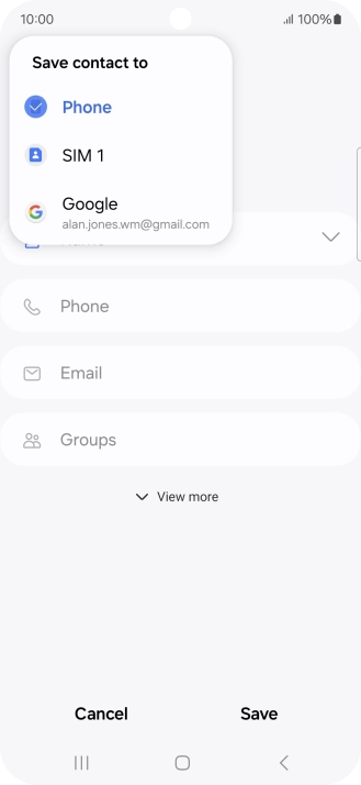 Press the required Google account.