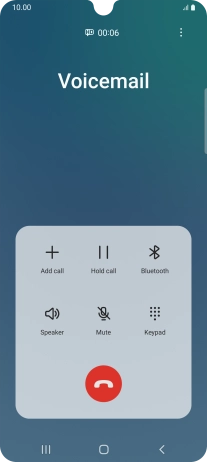 Press the end call icon. Press the end call icon.