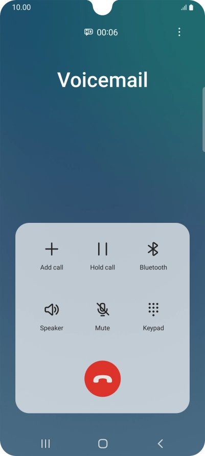 Press the end call icon. Press the end call icon.