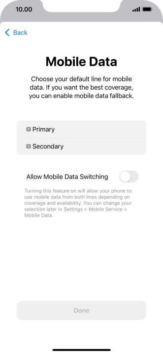 Press the required price plan.