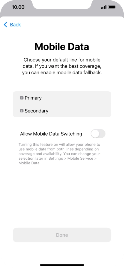 Press the required price plan.