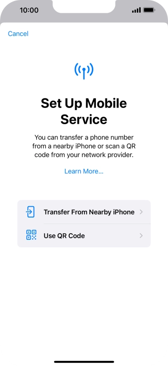 Press Use QR Code. Press Use QR Code.