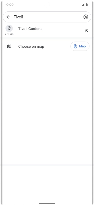 Press the required destination.