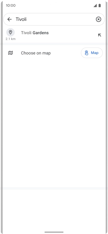 Press the required destination.