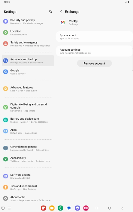 Press Remove account.