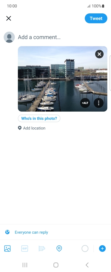 Press the text input field.