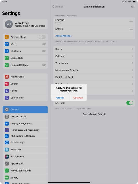 Press Continue. Press Continue.