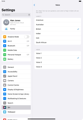 Press the required accent.