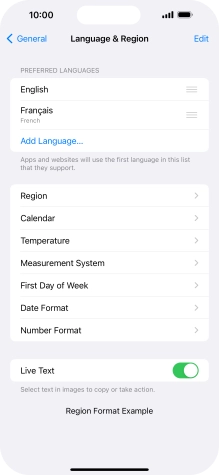 To subsequently select another language as the default language, press the move icon next to the required language and drag it to the top of the list. To subsequently select another language as the default language, press the move icon next to the required language and drag it to the top of the list.