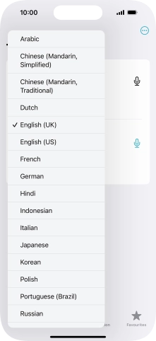 Press the required source language.
