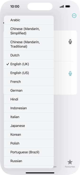 Press the required source language.