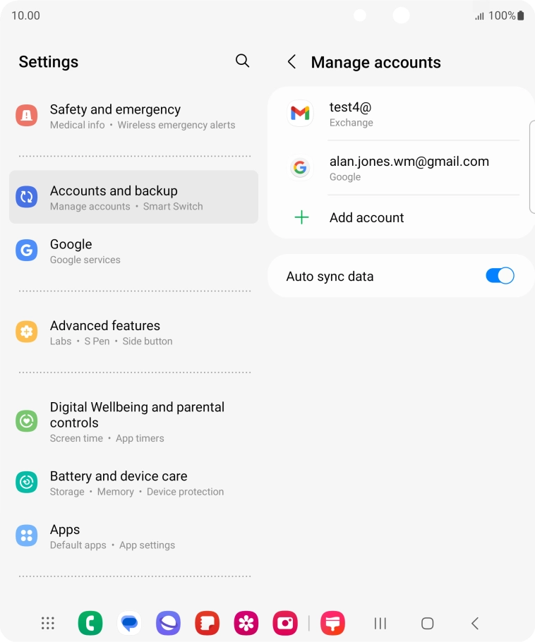 Press the required email account.