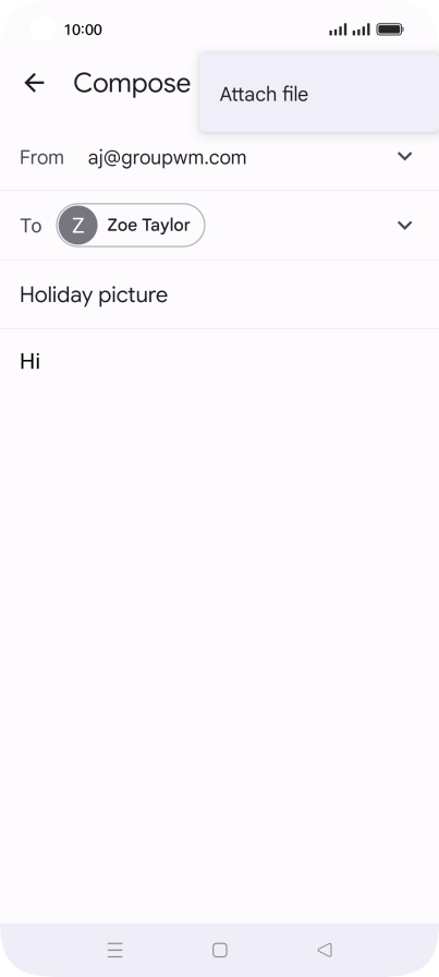 Press Attach file and go to the required folder.