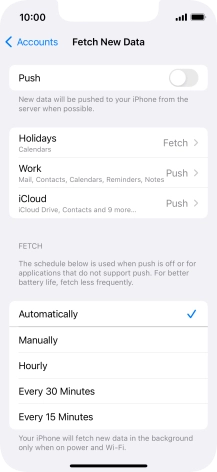 If you turn off the function, press the required setting.