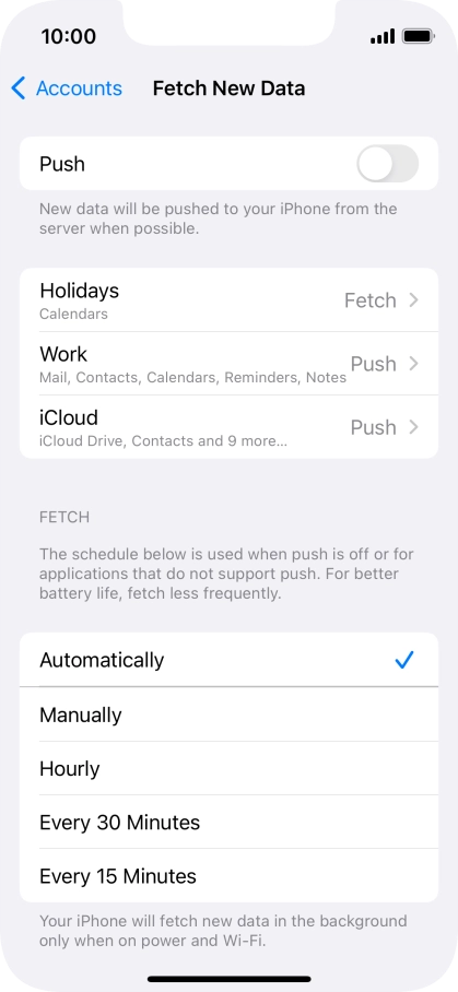 If you turn off the function, press the required setting.