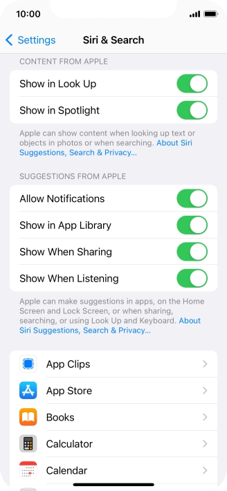 Press the required app.