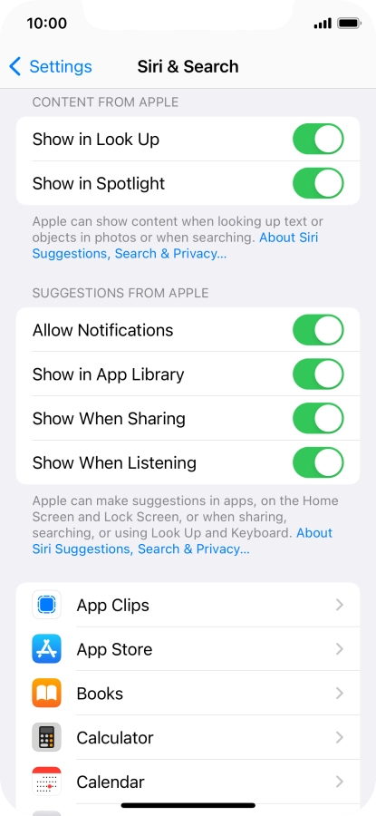 Press the required app.