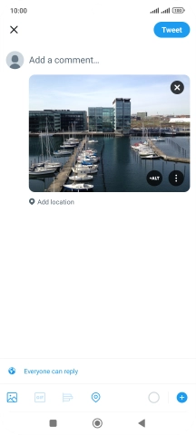 Press the text input field and key in the required text.