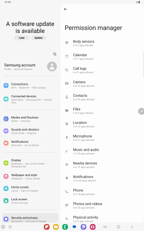 Press the required category.