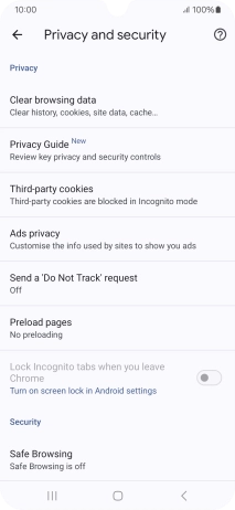 Press Clear browsing data. Press Clear browsing data.