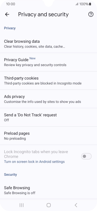 Press Clear browsing data. Press Clear browsing data.