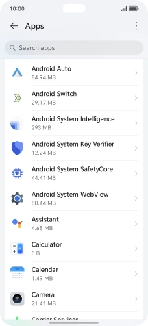 Press the required app.