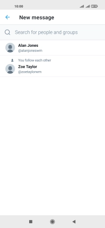 Press the search field.