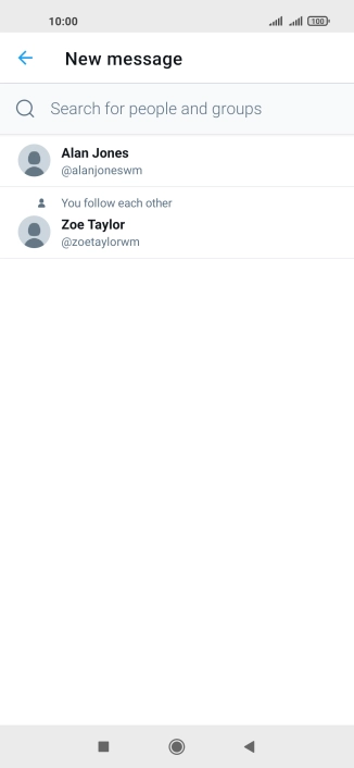 Press the search field.