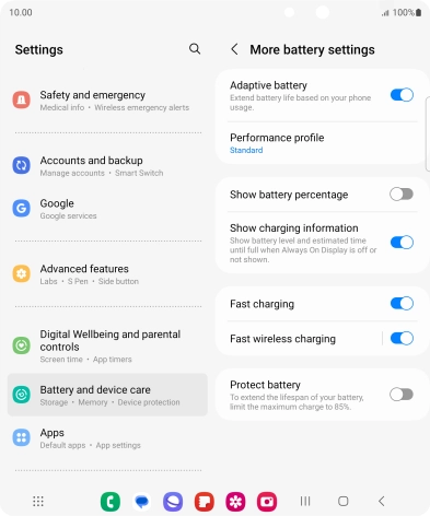 Press the indicator next to 